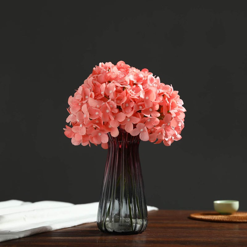 LUSHIDI 10PCS Silk Hydrangea Heads with Stems Artificial Flowers for Wedding Party Home Decor (Pink 3#) - Image 4